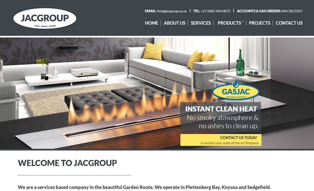 JACGroup Ecommerce Website for GasJac, AquaJac &amp; SolarJac